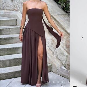 Babyboo Maliyah Maxi Dress - Brown Gown